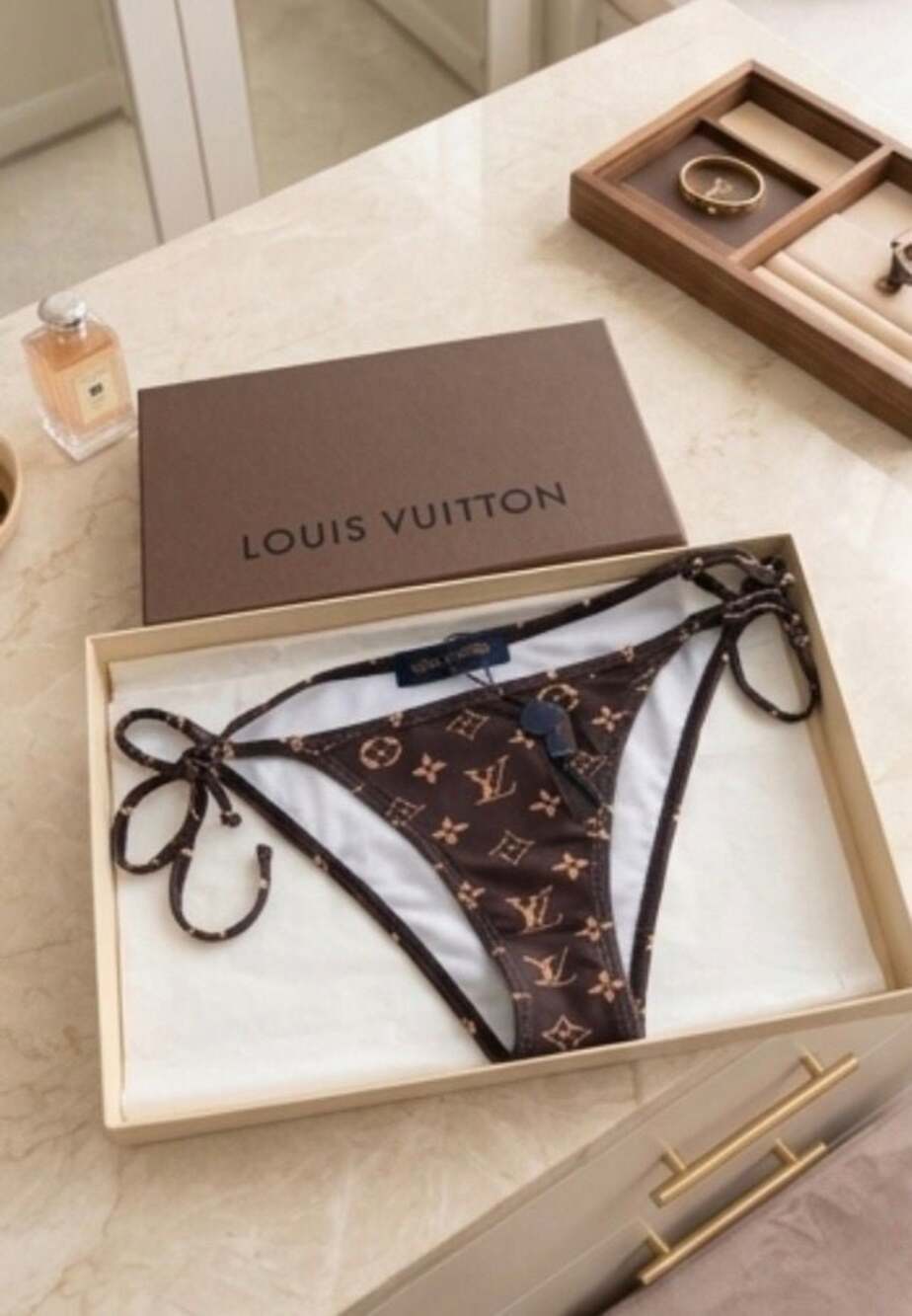 Louis Vuitton Monogram Print Two-Piece Bikini Set - Picture 2 of 7